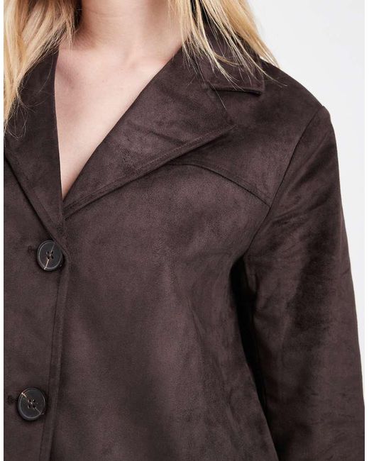 ONLY Brown Faux Suede Blazer