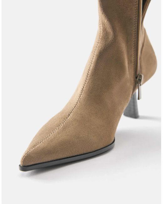 Pull&Bear White High-heel-stiefeletten