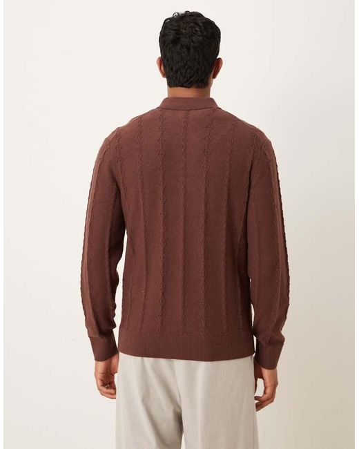 Abercrombie & Fitch Red Long Sleeve Chest Logo Polo Neck Jumper for men