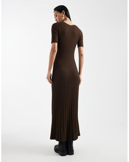Threadbare White Short Sleeve Knitted Maxi Dress