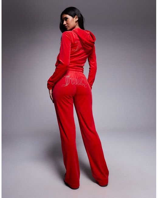 Joggers Rojos De Velour De (Parte De Un Conjunto) Juicy Couture de color Red