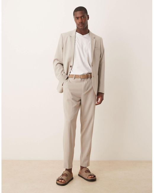 ASOS – schmal zulaufende anzughose aus twill in White für Herren