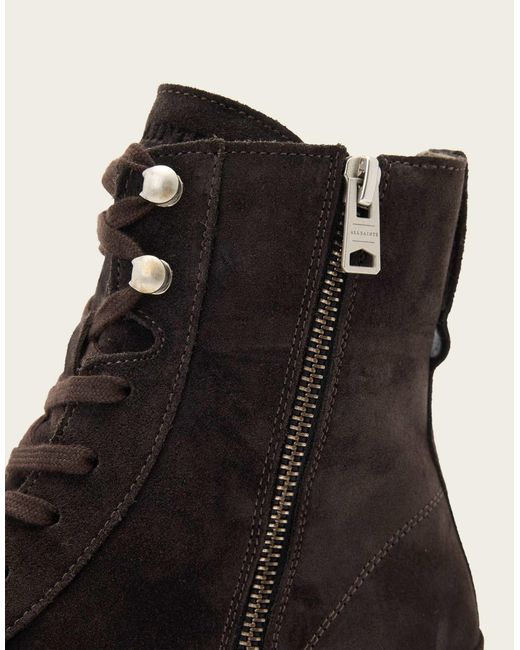 AllSaints Black – astrid – stiefel aus wildleder