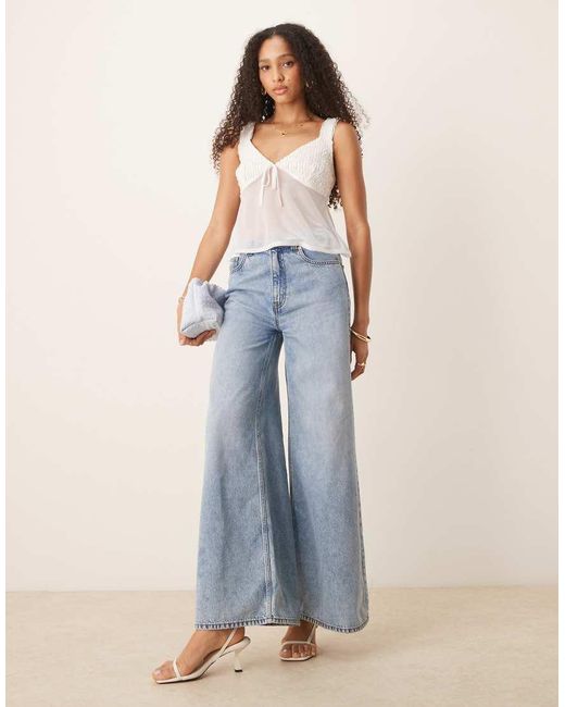 ASOS White Mesh Cami Top With Bow Detail