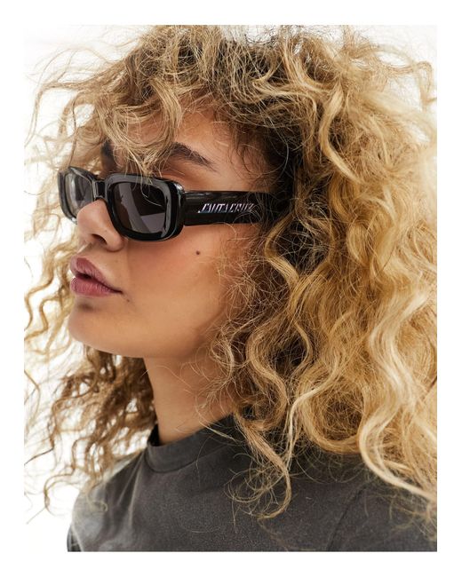 Santa Cruz Black Rectangle Frame Sunglasses