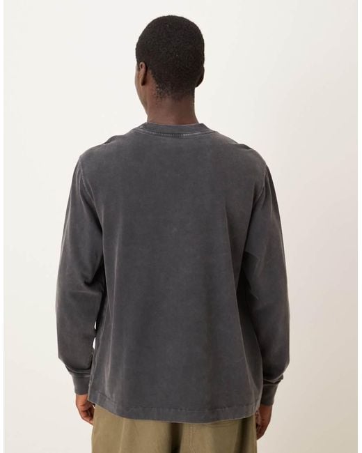 Abercrombie & Fitch Gray Long Sleeve Premium Heavyweight T-Shirt for men