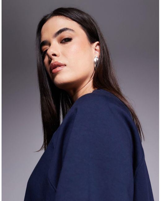 ASOS Blue Asos design curve – t-shirt aus interlock-jersey