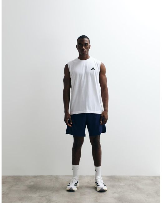 Adidas Originals White Workout Essentials Feelready Sleeveless T-Shirt for men
