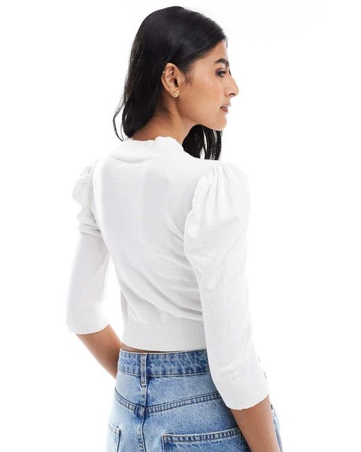Glamorous White High Neck Jumper