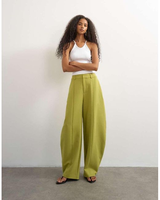 TOPSHOP Green Co Ord Barrel Trousers