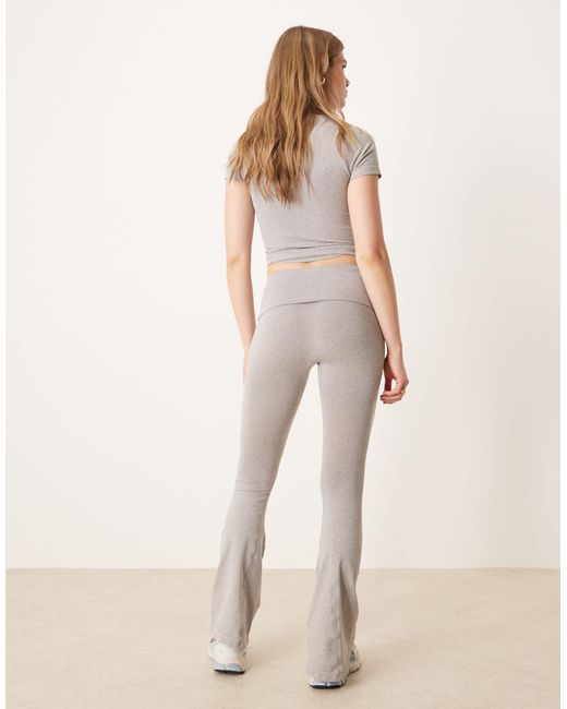 ASOS Natural Seamless Sculpting Fold Waist Flare Trouser