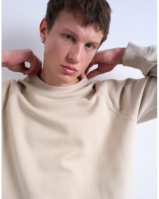 Topman – kastiges sweatshirt in Natural für Herren