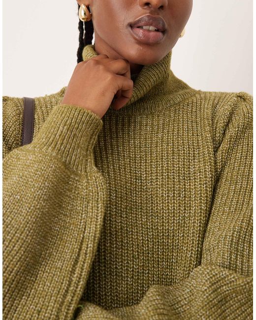 Y.A.S Green Roll Neck Long Sleeve Knit Dress