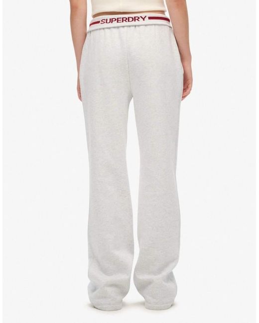 Superdry White Athletic Essentials Logo Low Rise Flare Jogger