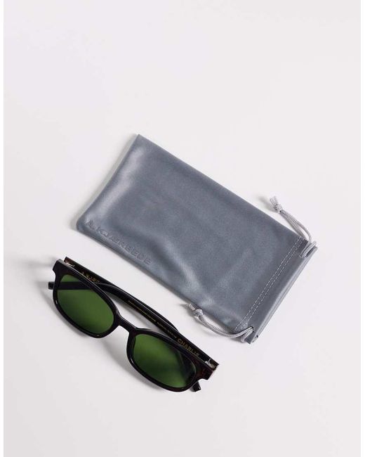 A.Kjærbede Green Charlie Slim Rectangular Sunglasses