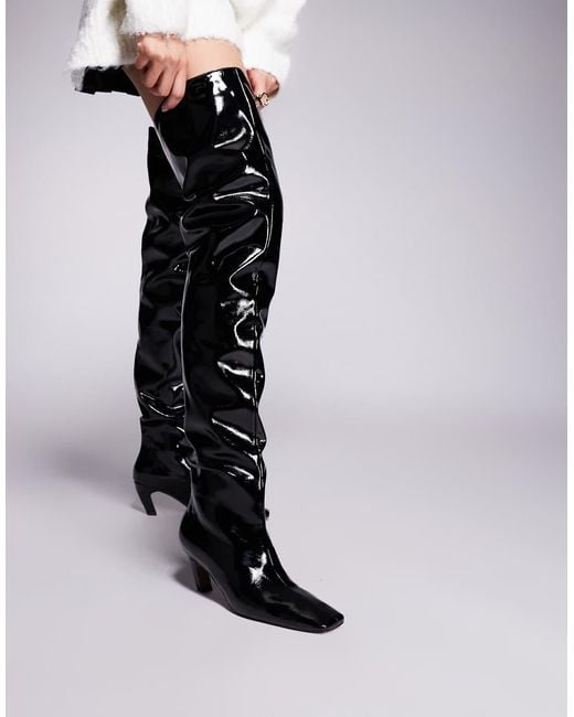 ASOS White Kayla Slouch Chisel Toe Over-the-knee Boots