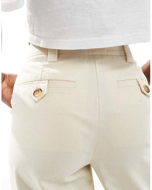 Pantaloni A Cilindro Bianco Osso Slavato Con Etichetta di ASOS in White