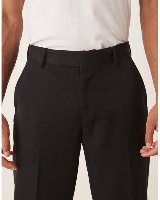 Pantalon habillé oversize fuselé ASOS pour homme en coloris Black