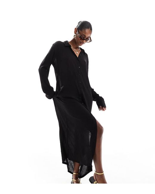 esmé studios Black Esmee Exclusive Maxi Beach Shirt Summer Dress