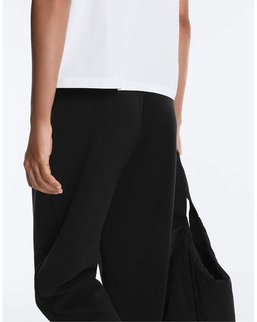 Oysho White Fitted Trousers With Rib Details And Modal
