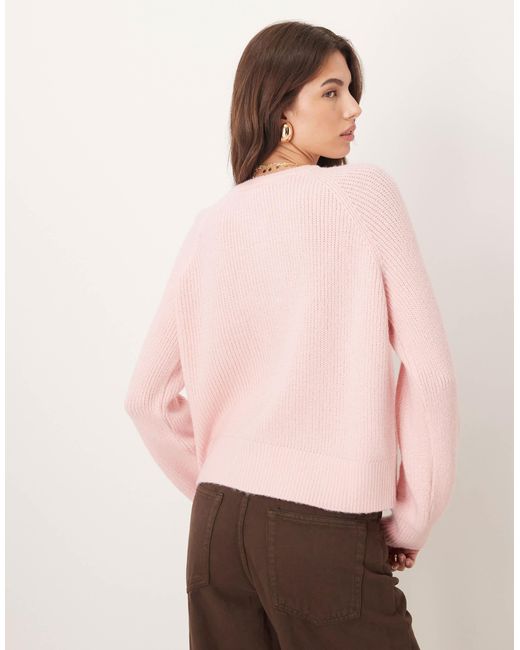 Gilet en maille à col montant ASOS en coloris Pink