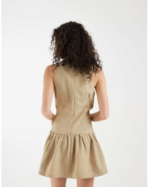 Motel Natural Makana Plunge Mini Dress
