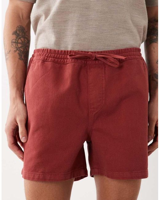 ASOS Red Shorter Length Wide Elasticated Shorts for men