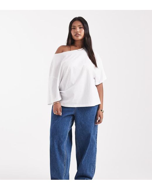 Vero Moda Blue Billie High Rise Barrel Leg Jeans