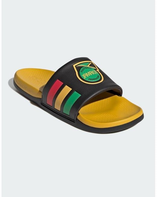 Adidas Originals Yellow Adilette Comfort 2.0 Jamaica Slides