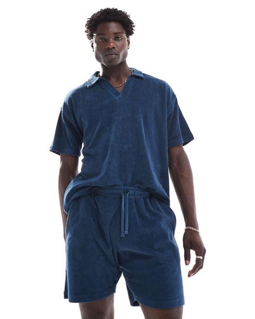 New Look Towelling Shorts in Blue for Men Lyst UK