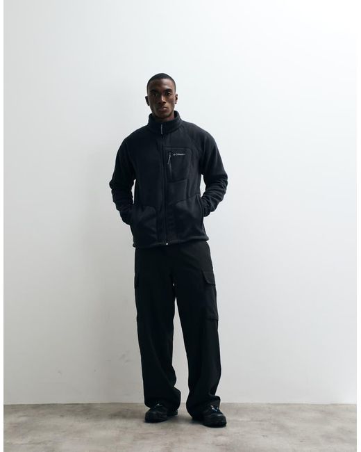 Columbia Black Fast Trek Ii Full Zip Tech Fleece for men