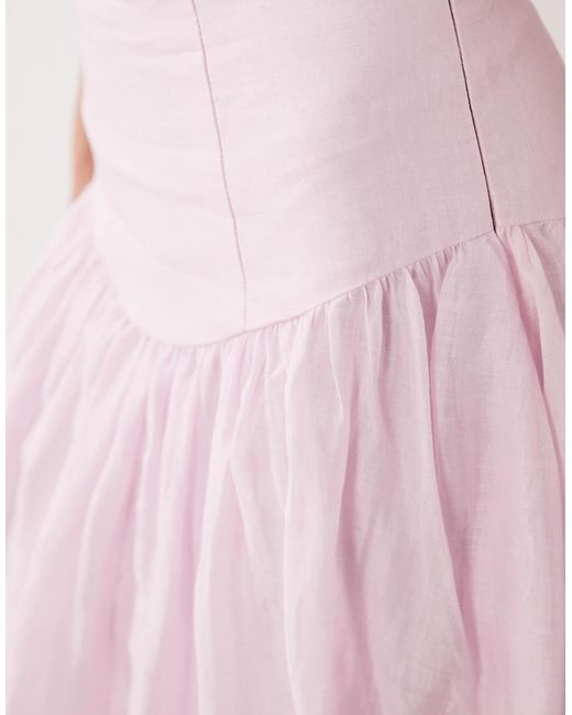 Bardot Pink Amorette Ramie Maxi Skirt