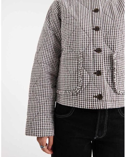Miss Selfridge Gray Quilted Bed Jacket