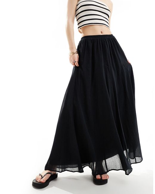 Falda larga negra con detalle ASOS de color Black