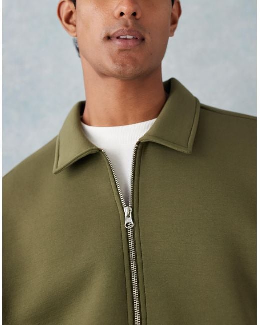 ASOS – kastiges oversize-sweatshirt aus material in Green für Herren