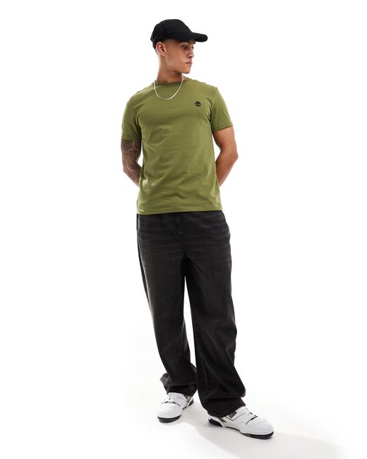 Dunstan - t-shirt kaki con logo piccolo di Timberland in Green da Uomo