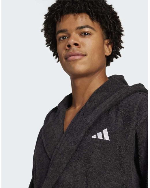 Adidas Originals Black Hooded Bathrobe