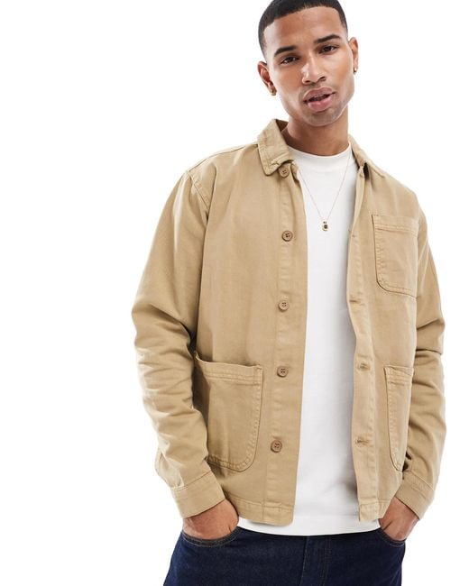 Brave Soul Natural Twill Shacket for men