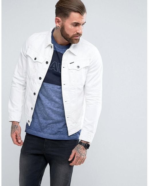 G-Star RAW 3301 Mr Deconstructed 3d Slim Jacket in White for Men | Lyst