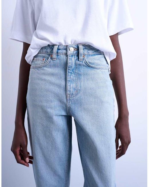 TOPSHOP White Original Mom High Rise Jean