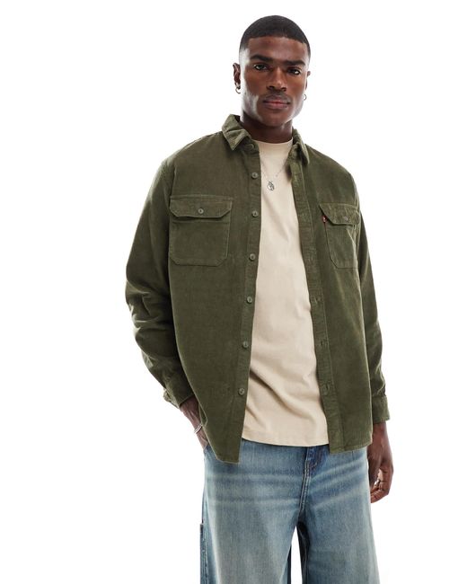 Levi's Green Jackson Worker Cord Overshirt Relaxed Fit for men