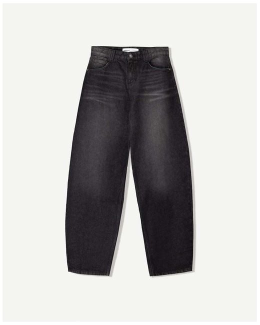 Bershka Black Barrel Jeans