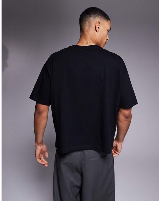 ASOS Blue Boxy Oversized T-shirt With Front City Print for men