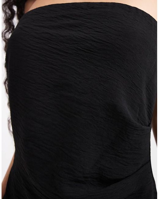 Only Petite Black Ruched Detail Bandeau Mini Dress