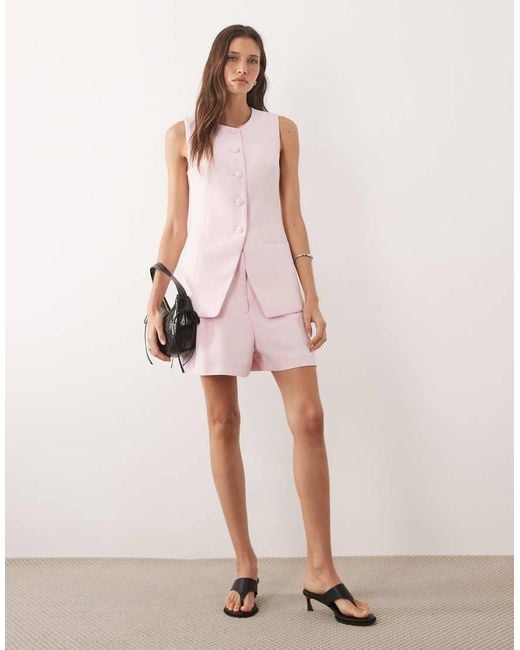 Nobody's Child Pink Immy Longline Cinched Detail Waistcoat