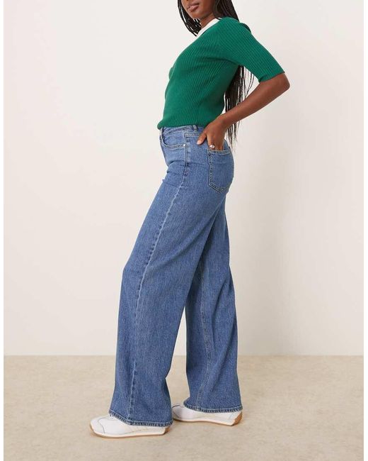 Vila Blue Freya High Waist Wide Leg Jean