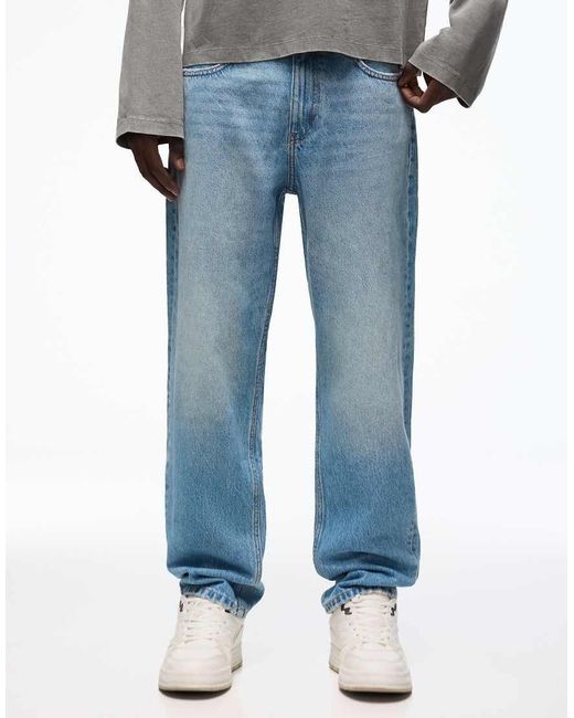 Bershka Gray Straight-leg Jeans for men