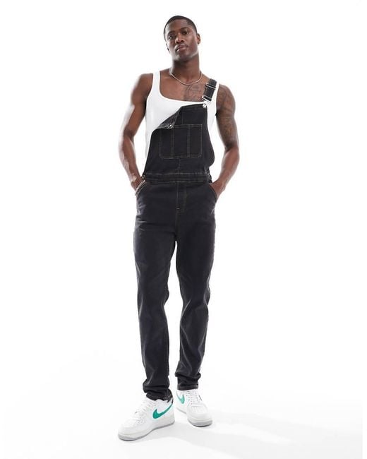 ASOS Skinny Fit Denim Overalls in Blue for Men Lyst UK