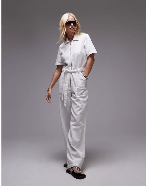 Mango Gray – locker geschnittener jeans-jumpsuit