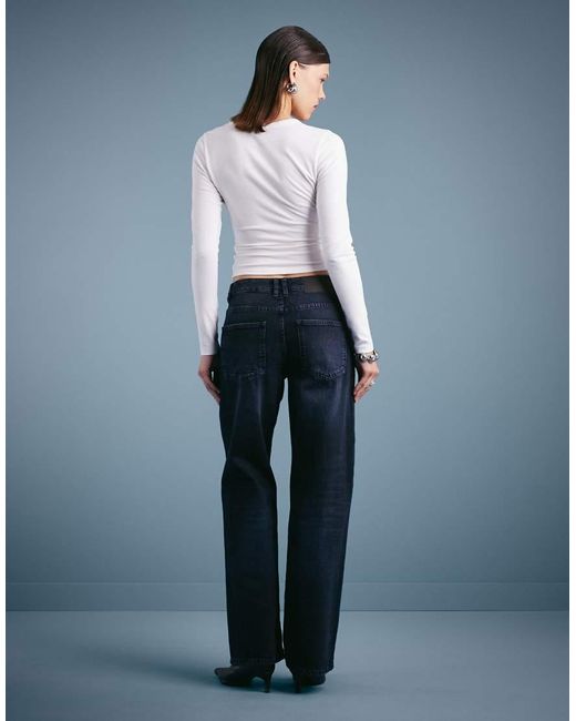 Weekday Blue Nova Low Waist Slim Fit Bootcut Jeans